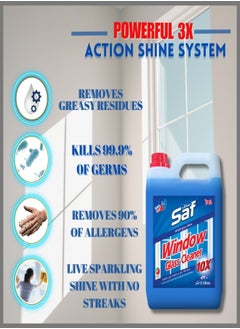 SAF SAF Window & Glass Cleaner 5L, Blue - Professional-Strength Glass Cleaning Solution for Crystal-Clear Results  - Image 5