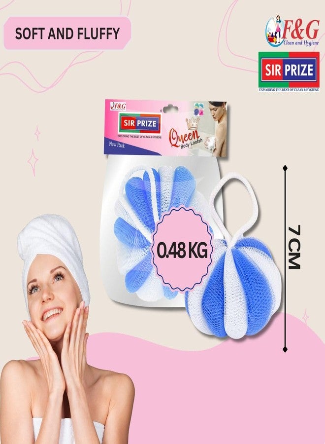 Sir Prize Loofah Body Washer for Mens and Womens Mesh Net Soft Multiple Layers Skin Friendly Round Scrubber Dirt Removal Fresh Bathing Experience Pack of 2 - Image 3