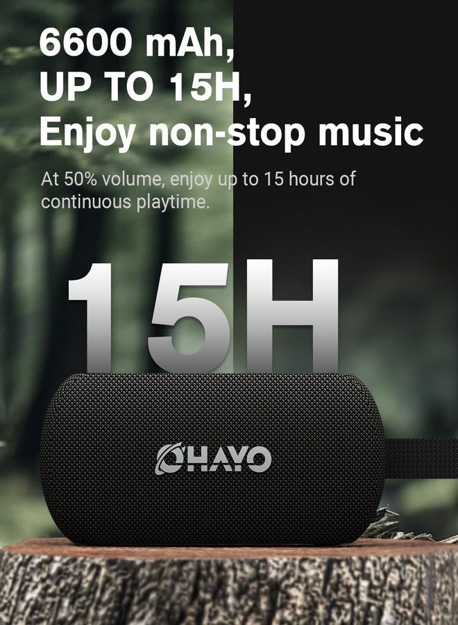 رايدن مكبرات صوت لاسلكية محمولة من أوهايو، مقاومة للماء بمعيار IPX7، بلوتوث 5.3، صوت عالٍ للمنزل، الأماكن الخارجية، الحفلات، أسود - Image 4