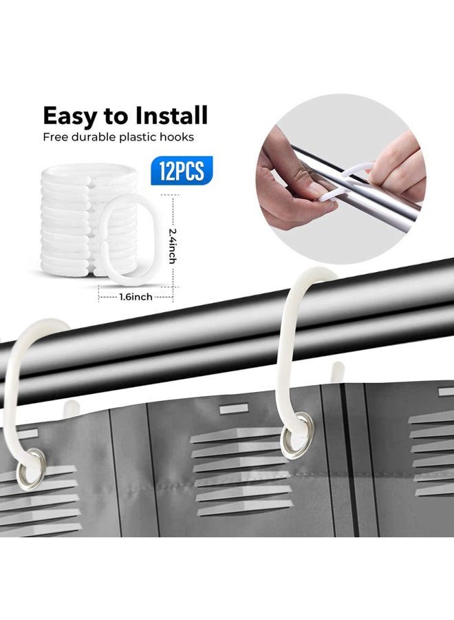 Semtomn Shower Curtain Sports Locker Room Fitness School Gym 72"x72" Home Decor Waterproof Bath Bathroom Curtains Set with Hooks - Image 4