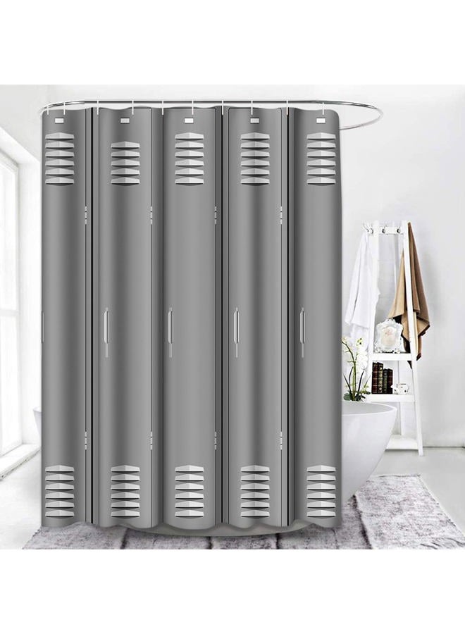 Semtomn Shower Curtain Sports Locker Room Fitness School Gym 72"x72" Home Decor Waterproof Bath Bathroom Curtains Set with Hooks - Image 2