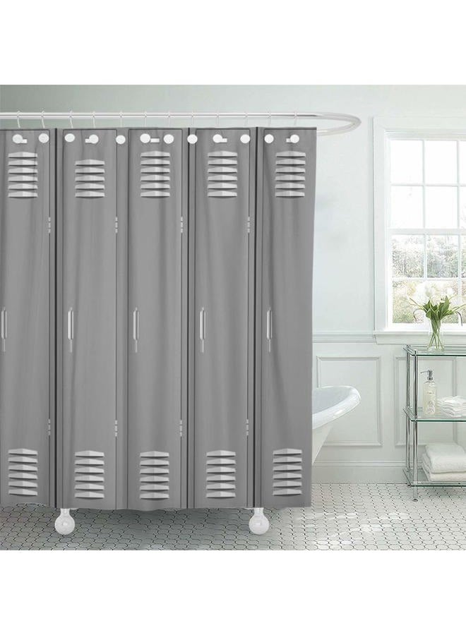 Semtomn Shower Curtain Sports Locker Room Fitness School Gym 72"x72" Home Decor Waterproof Bath Bathroom Curtains Set with Hooks - Image 1