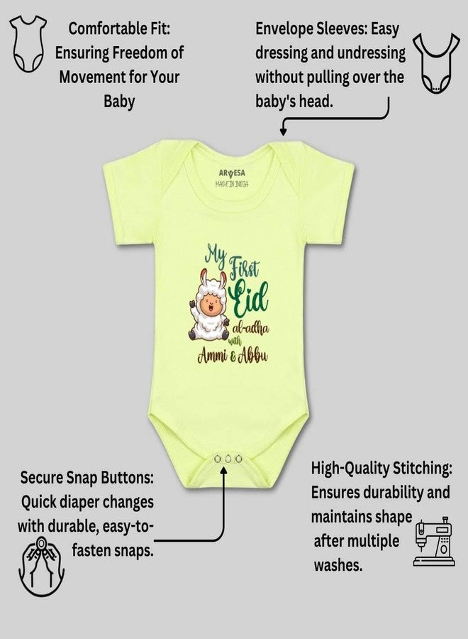 ARVESA My First Bakra Eid R-903 Bakra Eid Bodysuit, Sleepsuits, Rompers For New Born Baby Clothes 0-3 Months Unisex Stylish Dress For Baby Boy & Girl, Newborn Infant Outfit - Image 3