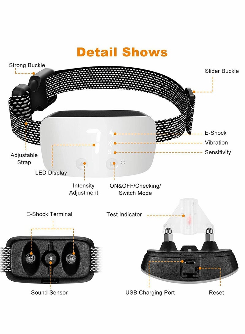 Excefore Rechargeable Anti Barking Training Dog Collar with 7 Adjustable Sensitivity and Intensity Levels Vibration - Image 3