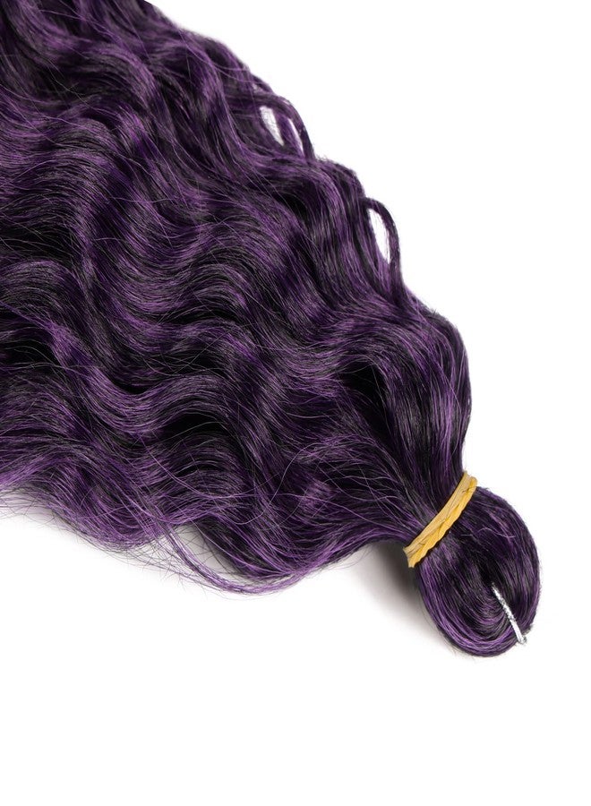 MAYSA Purple Ocean Wave Crochet Hair 22inch Ombre Deep Wave Hair 6Packs Synthetic Curly Braiding Crochet Hair for Women #1BT Purple - Image 3