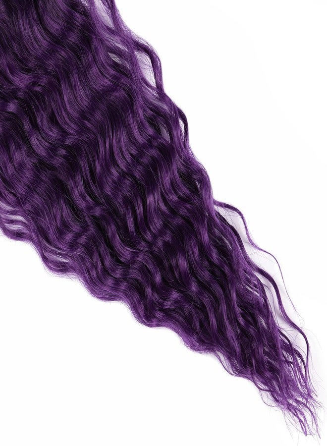 MAYSA Purple Ocean Wave Crochet Hair 22inch Ombre Deep Wave Hair 6Packs Synthetic Curly Braiding Crochet Hair for Women #1BT Purple - Image 5