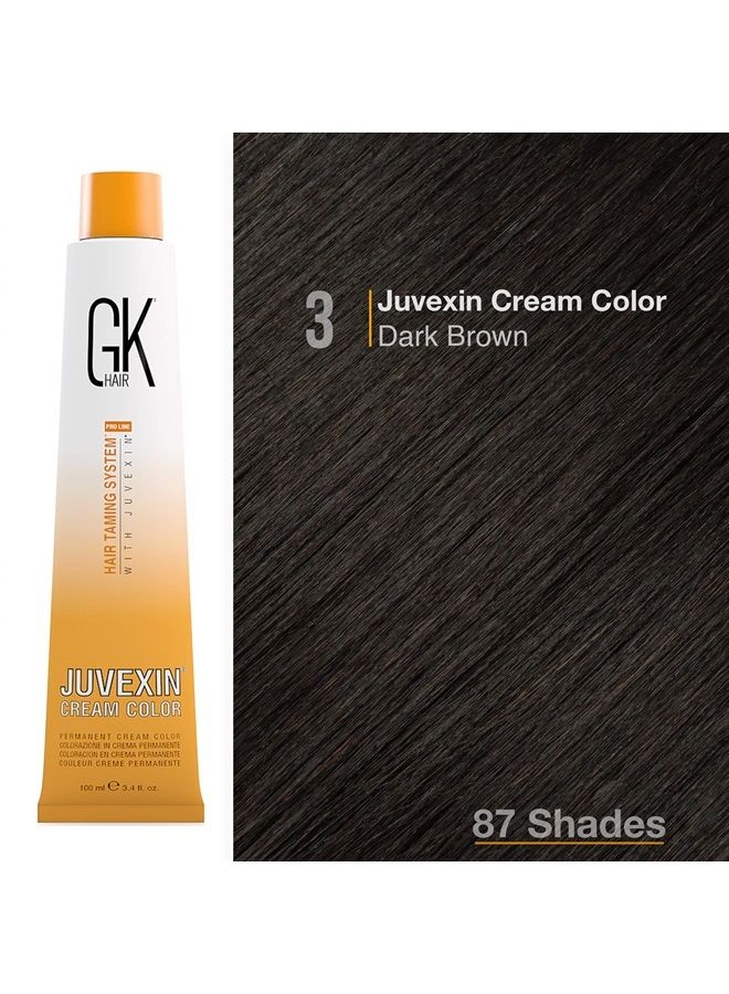 GK Hair أنبوب كريم تلوين الشعر جلوبال كيراتين بروفيشنال (3.4 أونصة سائلة/100 مل) ألوان مغذية ومنظفة لتصفيف الشعر، صبغة طبيعية شبه دائمة عالية الأداء تدوم طويلاً  - Image 1