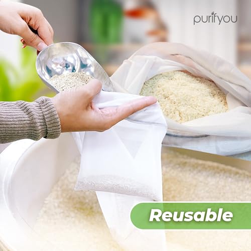 purifyou Set of 10 Reusable Mesh Produce Bags - Heavy Duty, Washable Farmers Market and Storage for Fruits, Vegetables, Groceries, Kitchen, and Home (Small) - Image 5