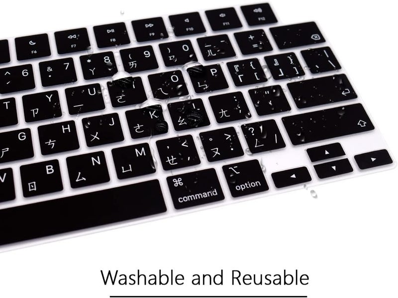 WYGCH Taiwanese Keyboard Cover Skin for MacBook 2024-2022 Air 13.6" 15" M3 M2 A3113/A3114/A2681/A2941 and 2023-2021 Pro 14" 16.2" M3 M2 M1 Pro/Max A2918/A2992/A2779/A2780/A2991 US Version - Image 5