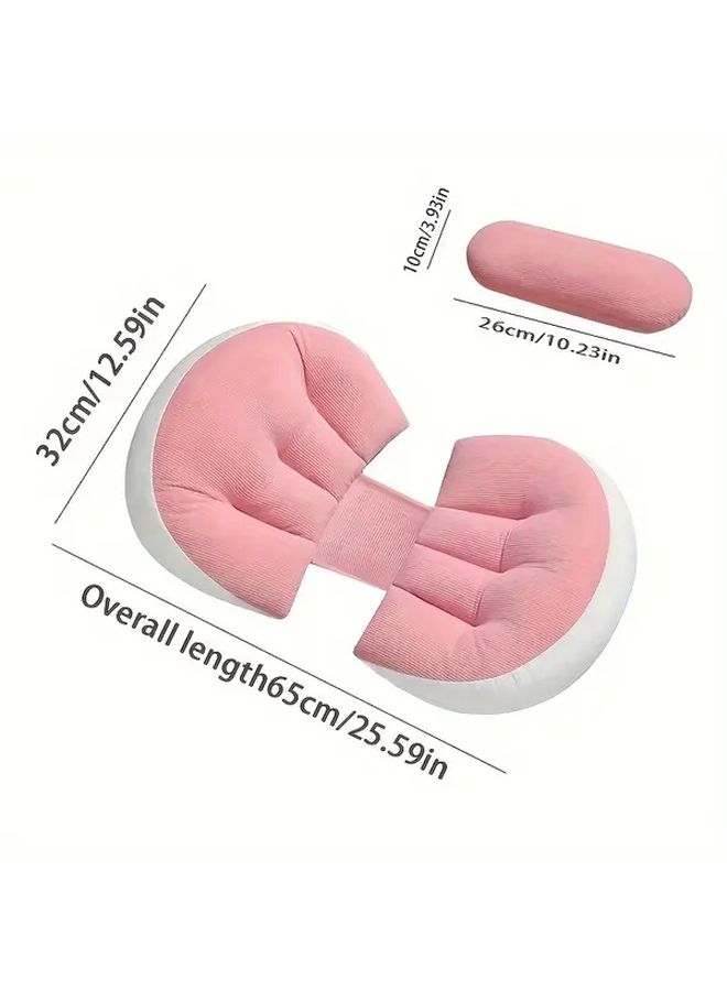 Pink 3D Breathable Ergonomic Maternity Pillow Adjustable U Shaped Pregnancy Support - Image 3