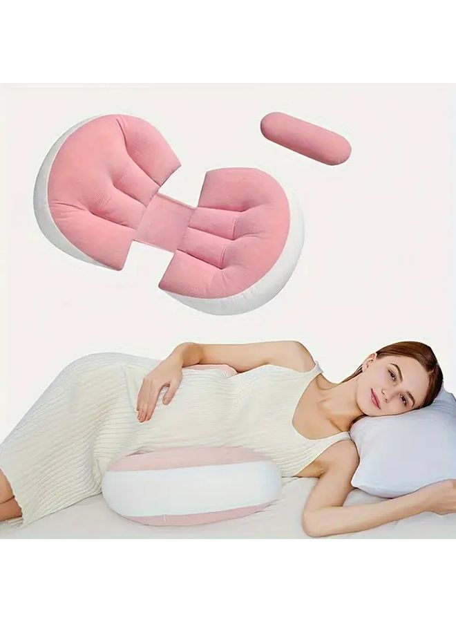 Pink 3D Breathable Ergonomic Maternity Pillow Adjustable U Shaped Pregnancy Support - Image 5