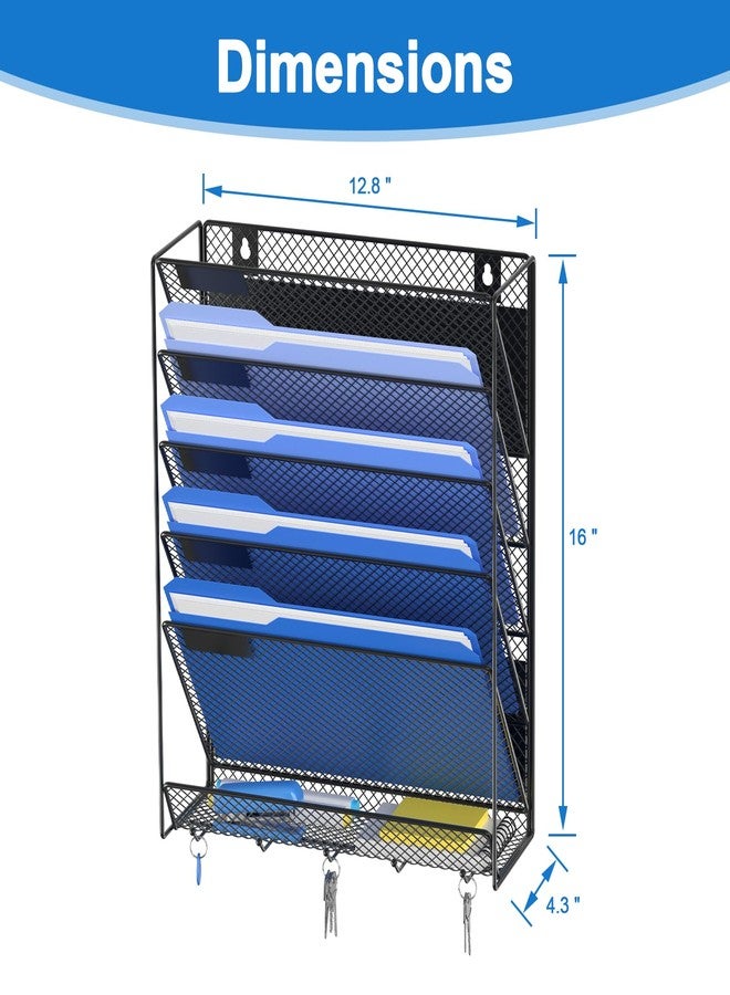 OUTWOLF Magnetic File Holder, 6-Tier Magnetic Wall Hanging File Organizer, Paper Folder Mail Organizer for Office, File Cabinets, Whiteboard, Fridge - Image 3