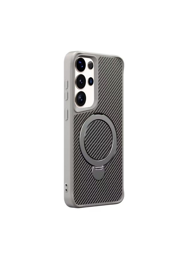 اس-توب جراب لهاتف Samsung Galaxy S25 Ultra 5G مصنوع من ألياف الكربون وحامل MagSafe 360 - Image 1