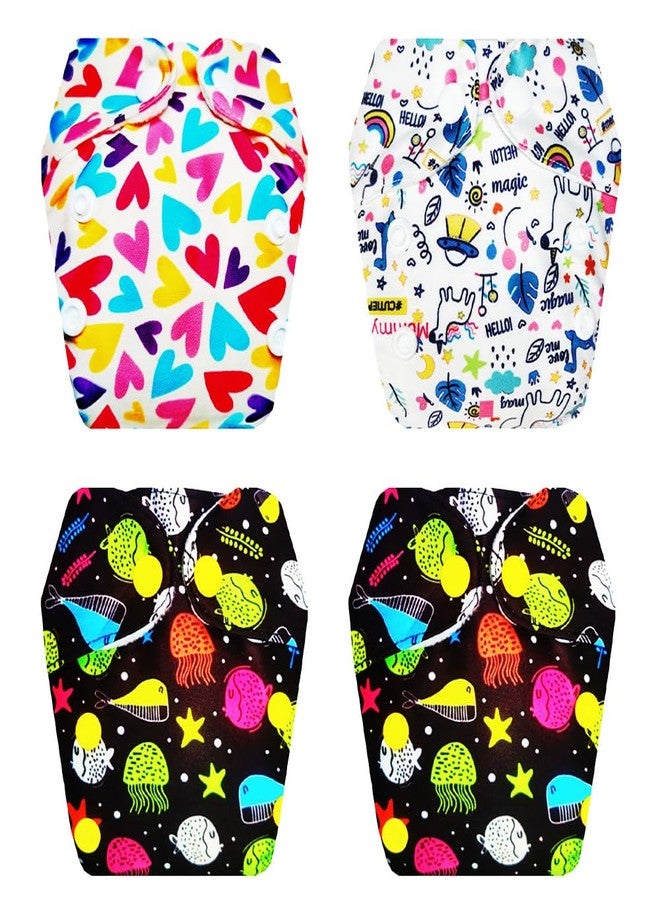 Dumbledo Premium Newborn Cloth Diaper with Integrated Insert (Pack of 4) | Snug Fit | Breathable | Adjustable Snaps | Trusted by Moms | 0 - 4 Months | Unisex Baby - Image 1