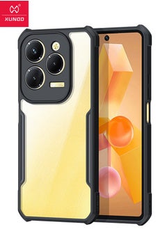 XUNDD Infinix Hot 40/40 Pro Case, Clear Acrylic Back Panel + Black TPU Soft Frame Cover, Military Grade SGS Drop Proof Certification Case, Super Anti-Fall Back Cover for Infinix Hot 40/40 Pro, Clear/Black  - Image 1