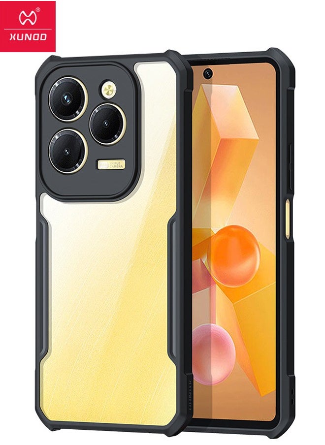 إكسوند حافظة Infinix Hot 40/40 Pro، لوحة خلفية من الأكريليك الشفاف + غطاء إطار ناعم أسود من مادة TPU، حافظة شهادة مقاومة للسقوط من الدرجة العسكرية SGS، غطاء خلفي فائق مضاد للسقوط لهاتف Infinix Hot 40/40 Pro،  - Image 1