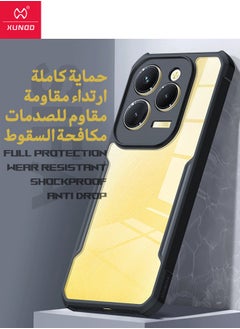XUNDD Infinix Hot 40/40 Pro Case, Clear Acrylic Back Panel + Black TPU Soft Frame Cover, Military Grade SGS Drop Proof Certification Case, Super Anti-Fall Back Cover for Infinix Hot 40/40 Pro, Clear/Black  - Image 4
