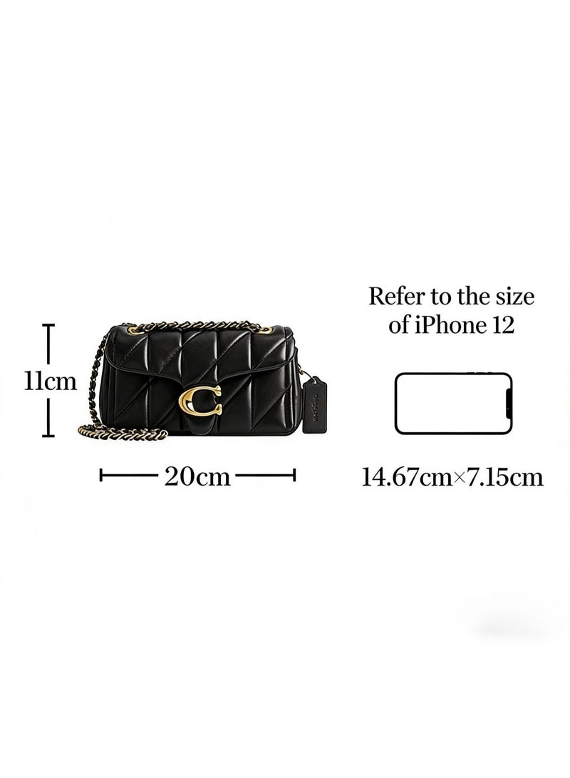 coachoutlet Quilted Leather Shoulder Bag with Signature Gold C Turnlock & Chain Strap - Luxurious Designer Handbag for Women, Perfect for Everyday - Tabby 20 - Image 4