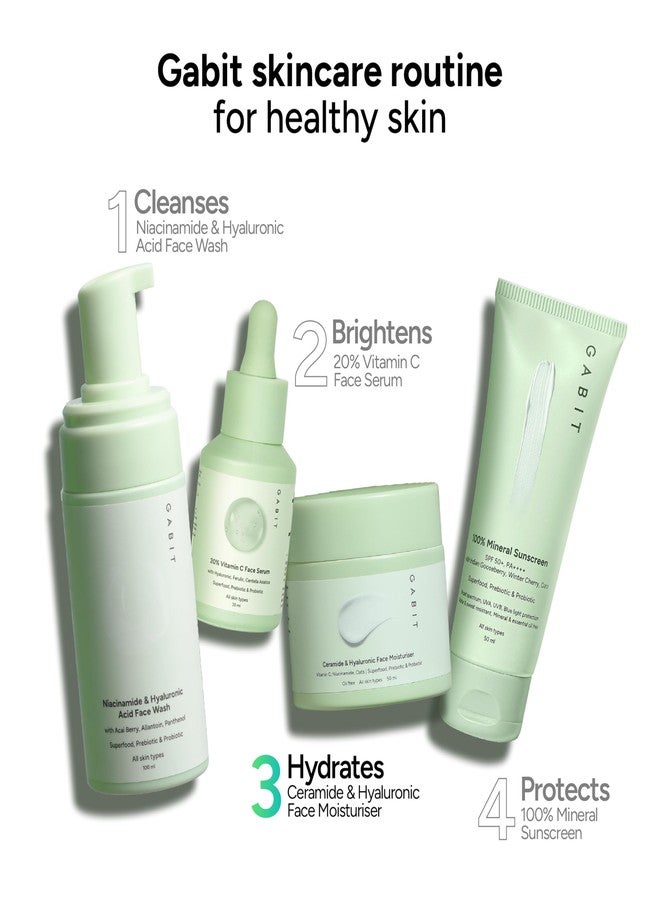 Gabit Ceramide & Hyaluronic Face Moisturiser | Lightweight Moisturizer to Hydrate & Brighten Skin | With Vitamin C, Niacinamide, Oats | For Women and Men | Oil Free for All Skin Types | 50ml (3) - Image 3