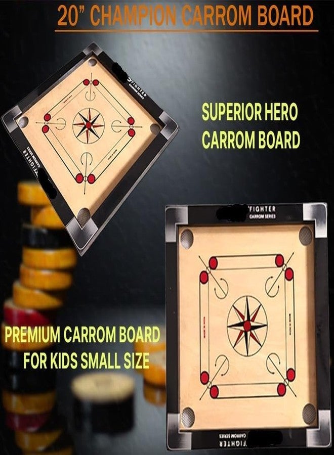 DESCTIDY 20 inches Meatte Finish with Carrom Board Coins, Carrom Board Striker and Magic boric Powder, with Ludo Board and Snake and Ladder Brain. - Image 2