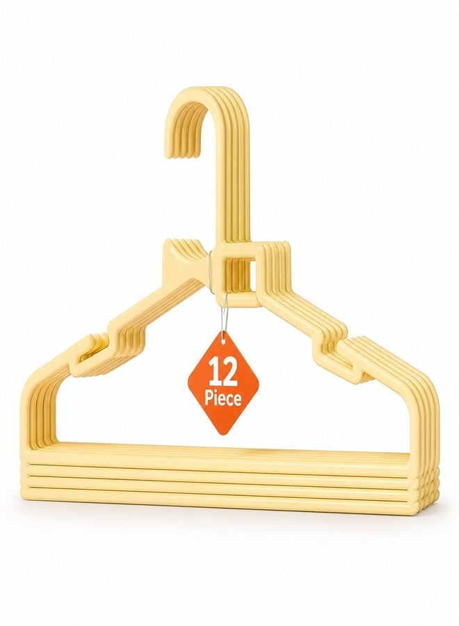 Safe-O-Kid Baby Hanger Set – 12-Piece Plastic Clothes Hangers for Baby Wardrobe | Lightweight & Durable | for Newborn, Infant & Toddler Clothes - Yellow - Image 1
