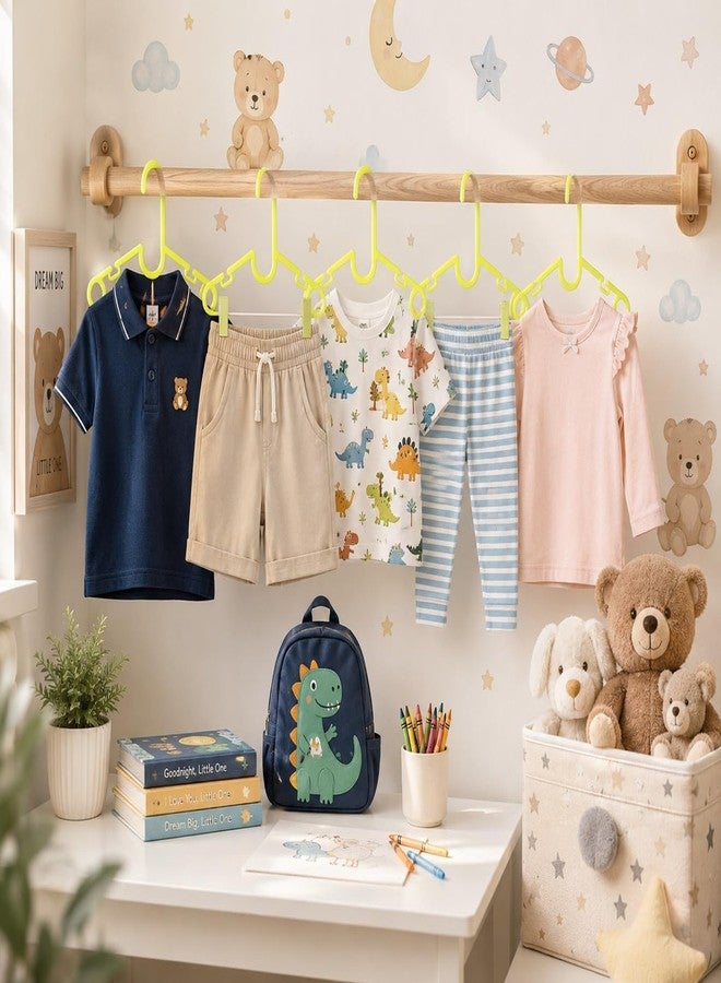 Safe-O-Kid Baby Hanger Set – 12-Piece Plastic Clothes Hangers for Baby Wardrobe | Lightweight & Durable | for Newborn, Infant & Toddler Clothes - Yellow - Image 5