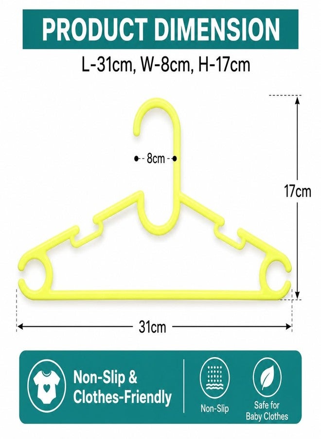 Safe-O-Kid Baby Hanger Set – 12-Piece Plastic Clothes Hangers for Baby Wardrobe | Lightweight & Durable | for Newborn, Infant & Toddler Clothes - Yellow - Image 3