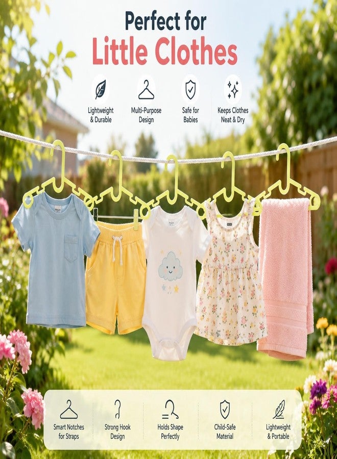 Safe-O-Kid Baby Hanger Set – 12-Piece Plastic Clothes Hangers for Baby Wardrobe | Lightweight & Durable | for Newborn, Infant & Toddler Clothes - Yellow - Image 2