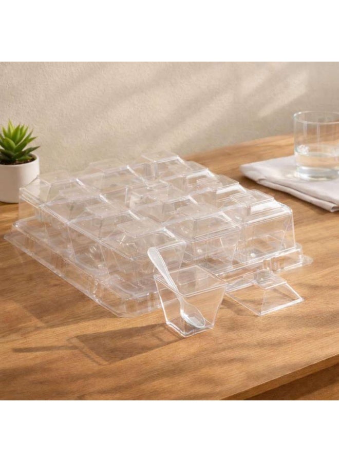 Pan Home طقم تقديم الحلويات القابل للتصرف الشفاف من 12 قطعة - Image 1