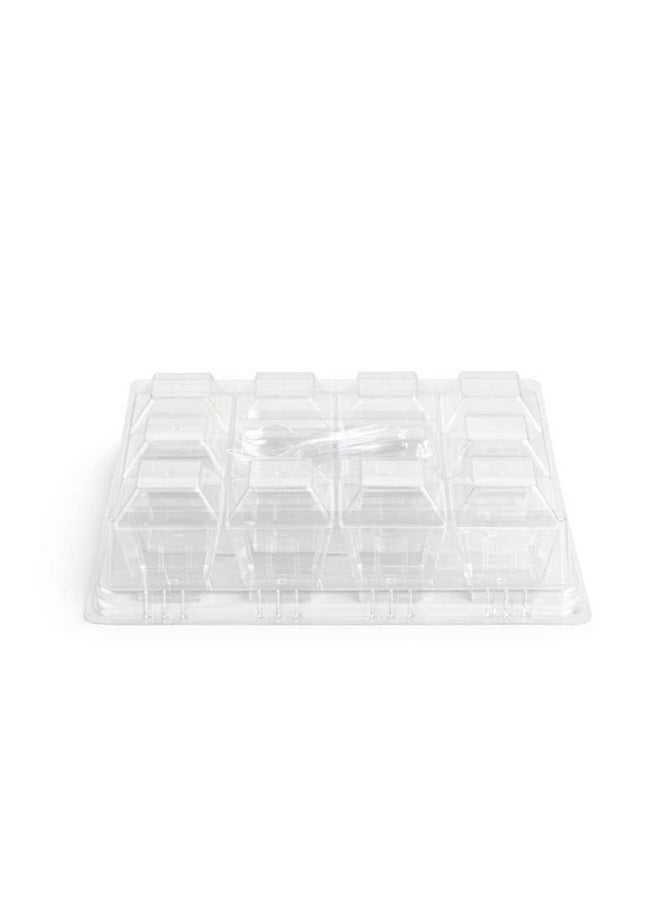 Pan Home طقم تقديم الحلويات القابل للتصرف الشفاف من 12 قطعة - Image 5