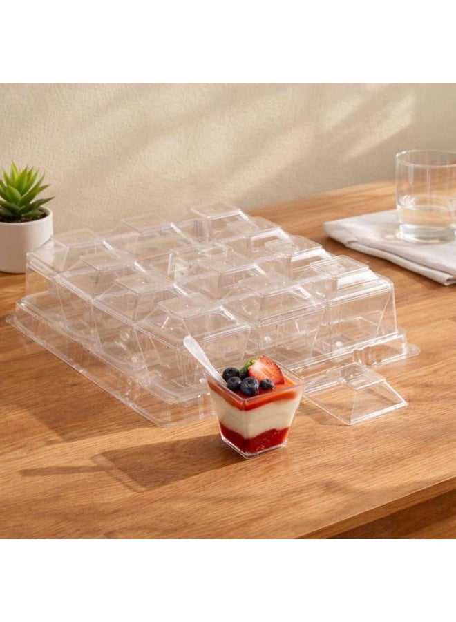 Pan Home طقم تقديم الحلويات القابل للتصرف الشفاف من 12 قطعة - Image 2