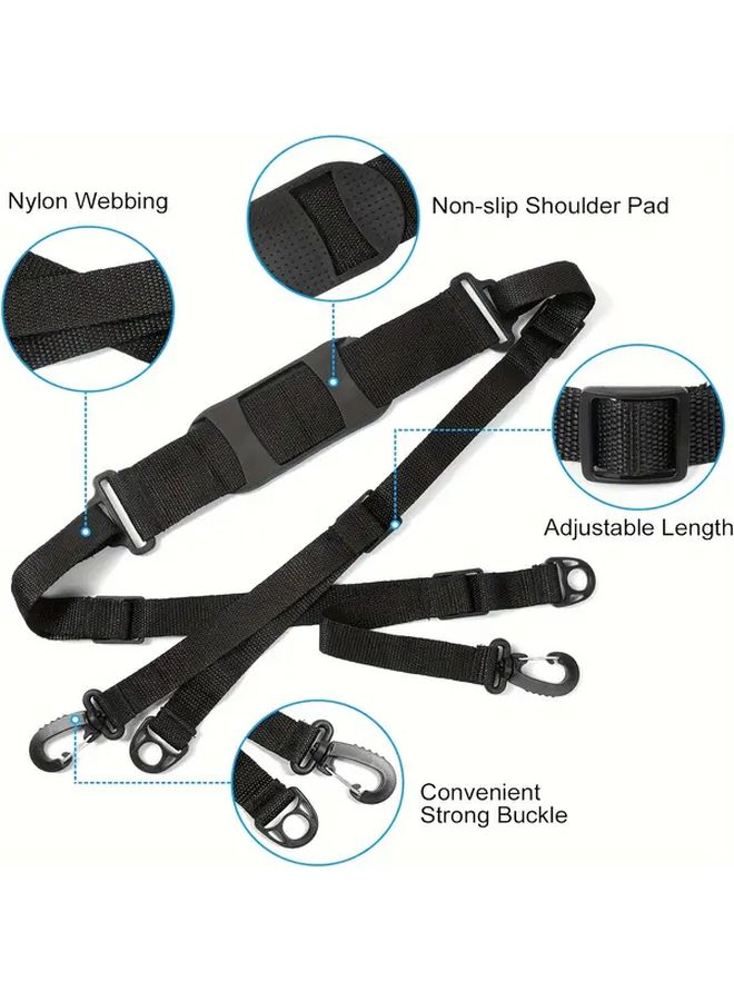 Universal Adjustable Black Shoulder Strap And Wheel Carrying Strap 2pcs Set For Bike And Electric Scooter - Image 2