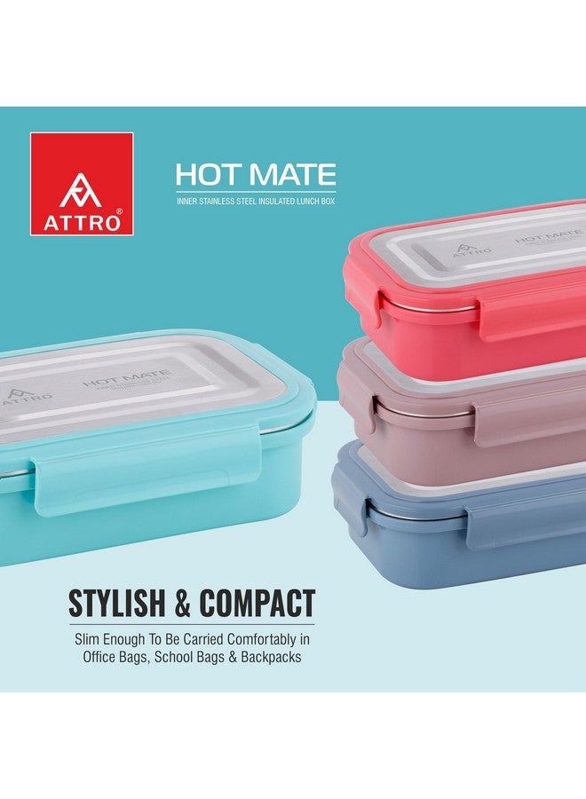 Attro Hotmate Stainless Steel Insulated Airtight Leak-Proof Lunch Box Unbreakable Lid,Snacks Tiffin for Kids,Light Weight,Easy Clean for Office,School,Picnic&Travelling,800 Ml - Pastel Green - Image 4