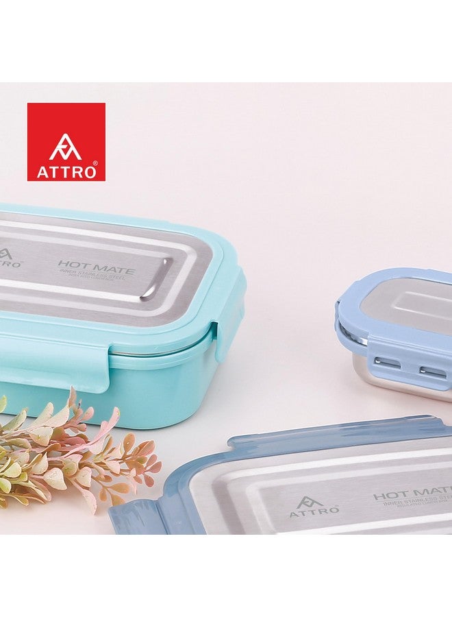 Attro Hotmate Stainless Steel Insulated Airtight Leak-Proof Lunch Box Unbreakable Lid,Snacks Tiffin for Kids,Light Weight,Easy Clean for Office,School,Picnic&Travelling,800 Ml - Pastel Green - Image 3