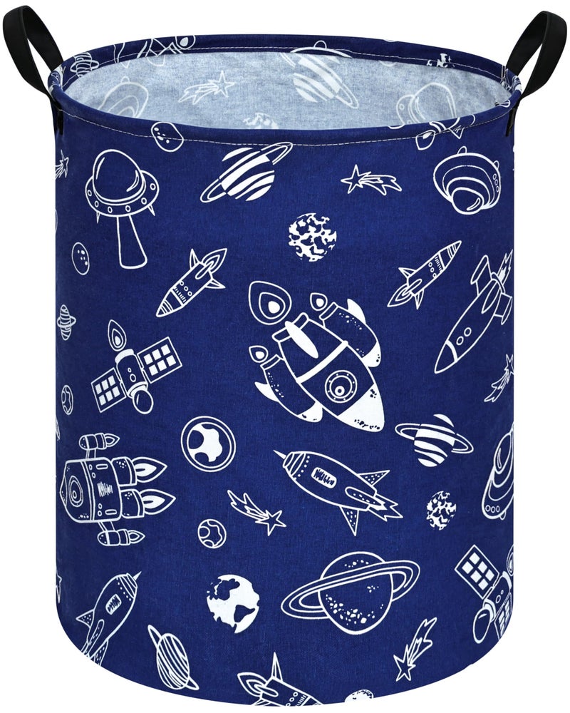 DUYIY Round Laundry Hamper Storage Basket Laundry Organizer Hamper Storage Bins Clothes and Toys Box Nursery Hamper Gift Basket For Kids with Handles