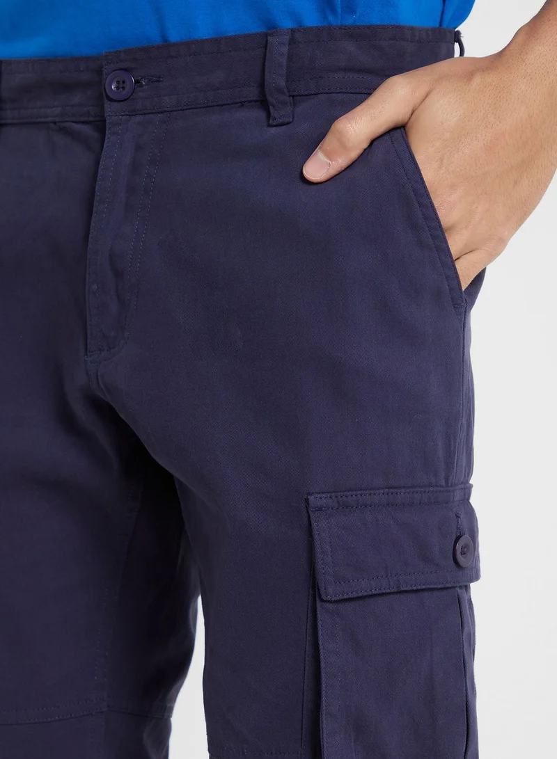 سفنتي فايف Men Comfort Slim Fit Cargos Trousers