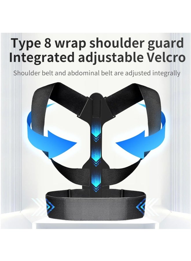 جهاز تصحيح الوضعية الذكي للرجال والنساء والمراهقين، دعامه ظهر قابلة للتعديل مع تذكير بالاهتزاز وتصميم قابل للفك لتحسين صحة العمود الفقري. - Image 5