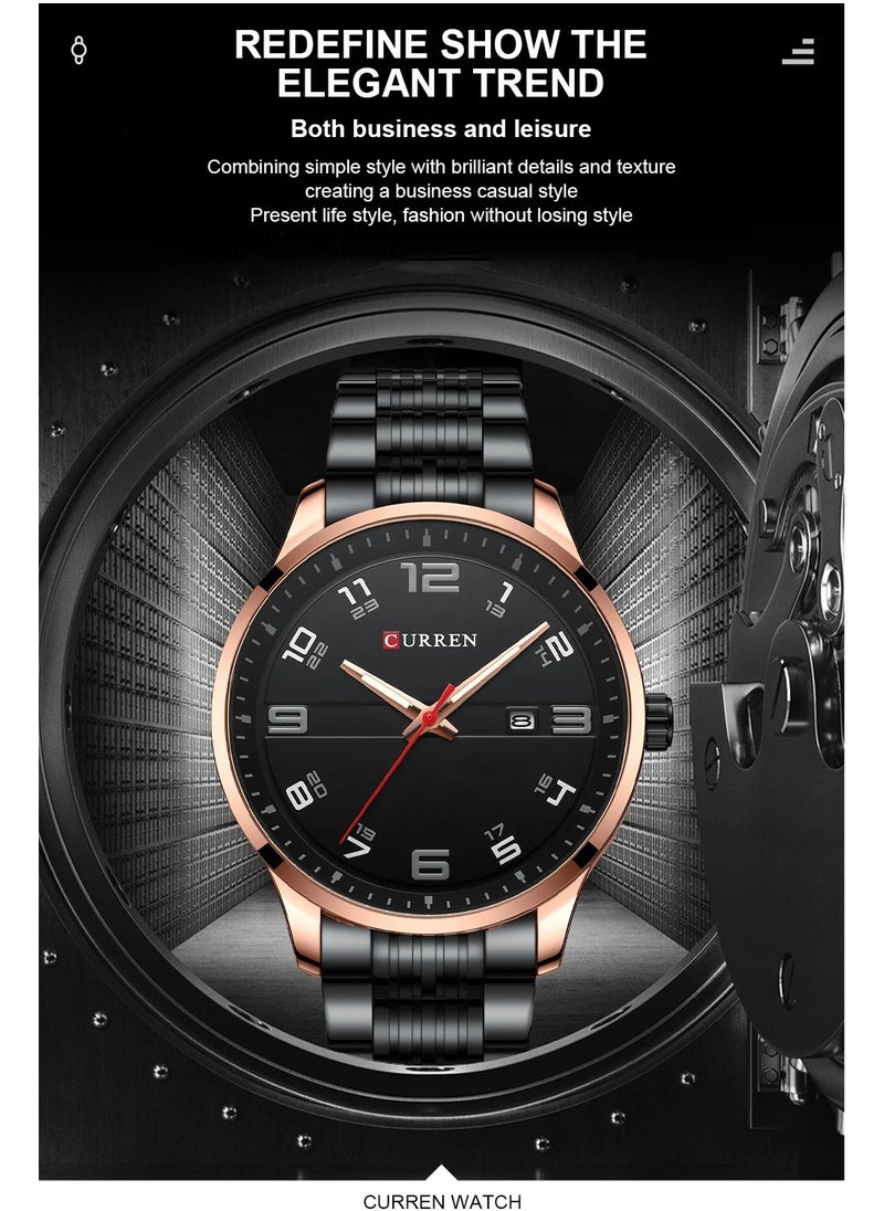CURREN CURREN 8411 Original Brand Stainless Steel Band Wrist Watch For Men  - Image 2