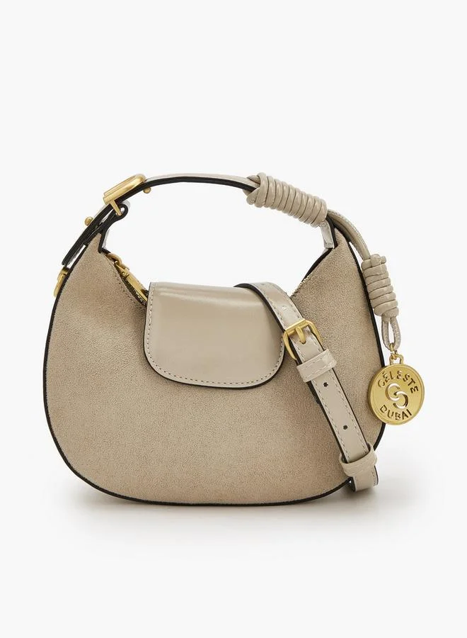 Suede Crossbody Bag With Rope Detail
