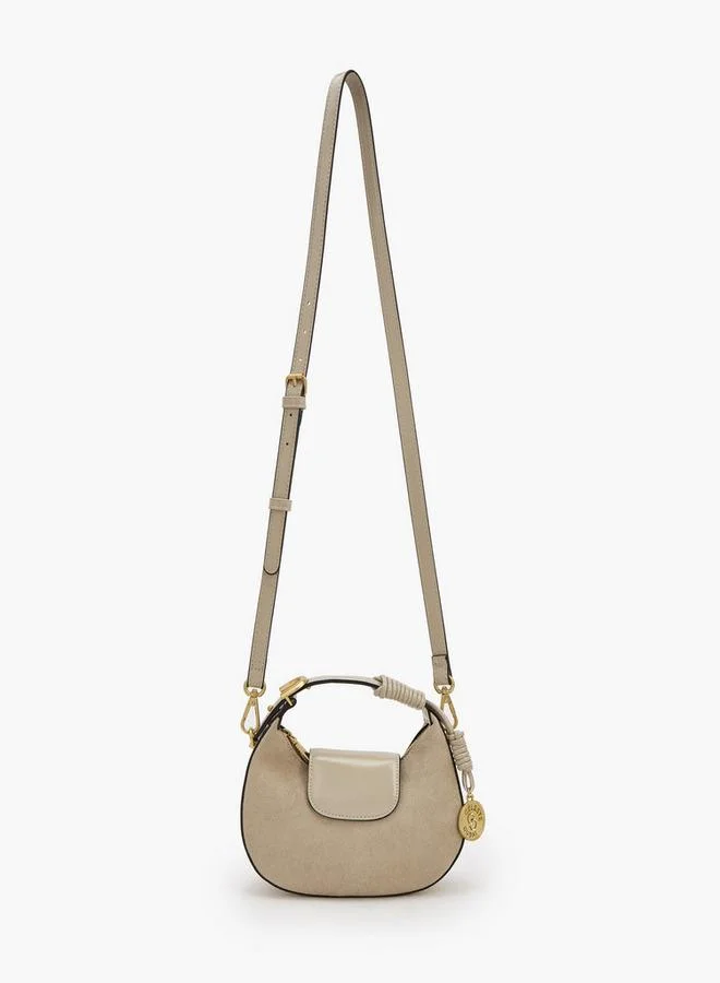 سيليست Suede Crossbody Bag With Rope Detail