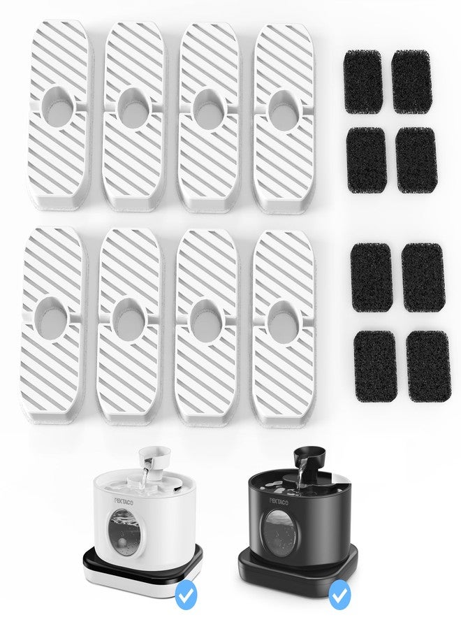 PEKTACO Replacement Filters for Wireless Cat Water Fountain SSPF-V04, 2.8L/95oz Automatic Pet Water Fountain Replacement Filters (8 Pack) - Image 1