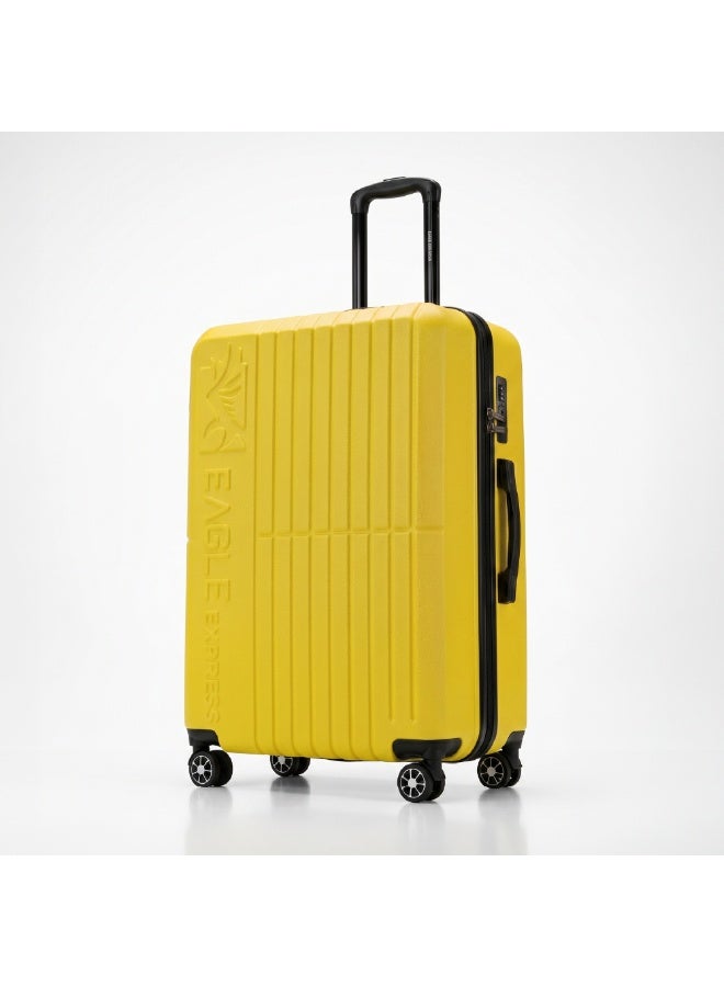 Eagle Express Aura 28 Inch Large Luggage Yellow, ABS Hard Shell Check-In Trolley Suitcase with Scratch Resistant Design, Silent Double Spinner Wheels, Anti-Theft Zipper, Soft Grip Handles and 2 Year Warranty - Image 1