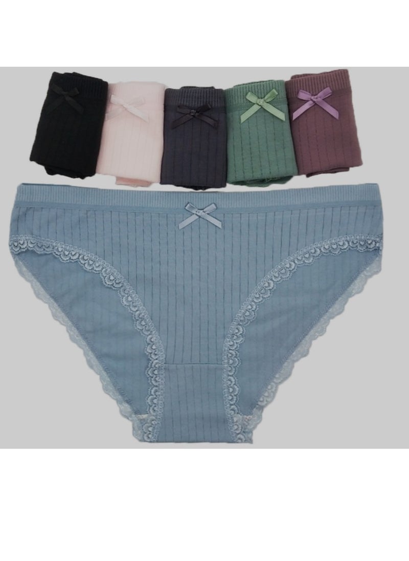 Generic - 6-Piece Cotton Bikini Breathable Panties Low Waist Fashionable Ladies Charming Thick Bottom - Image 1