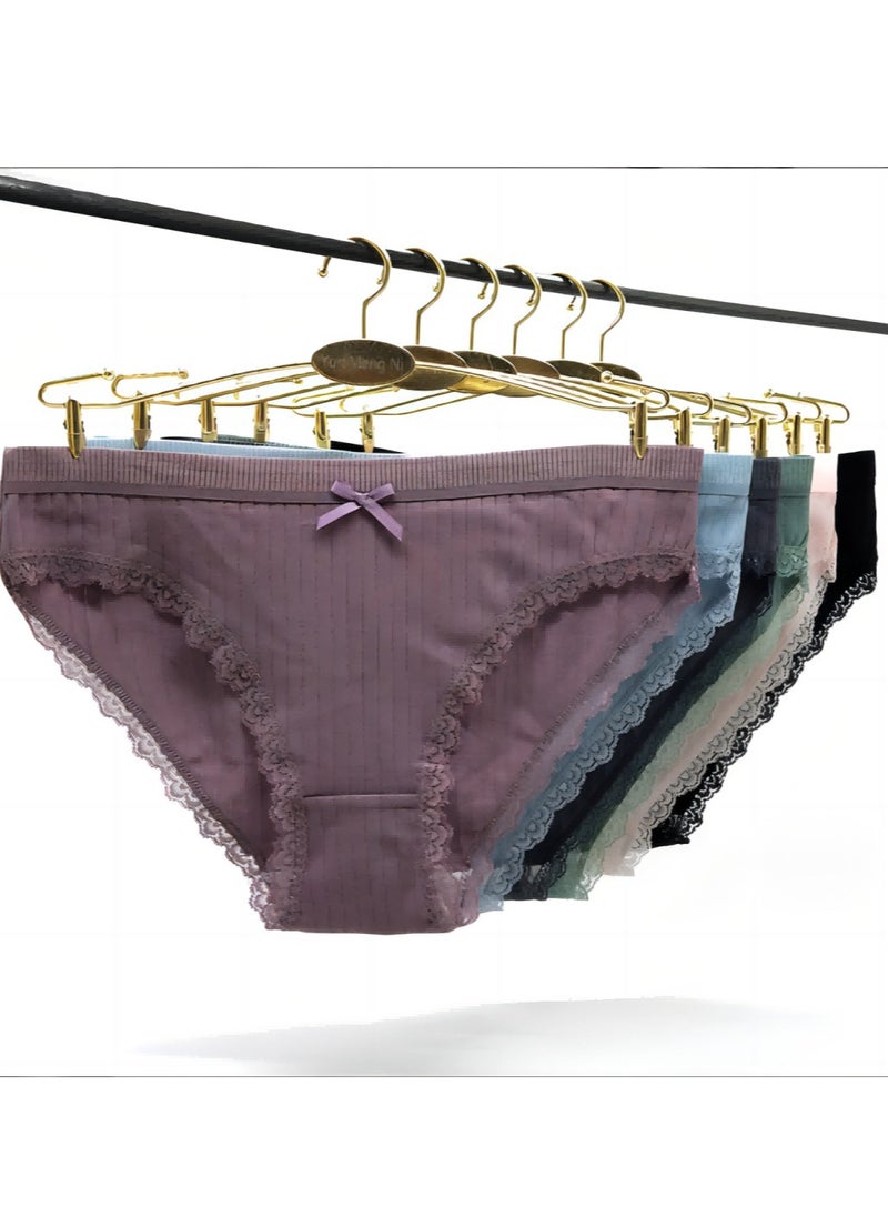 Generic - 6-Piece Cotton Bikini Breathable Panties Low Waist Fashionable Ladies Charming Thick Bottom - Image 1