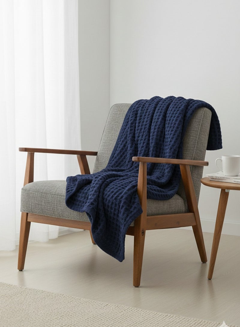 Nile Weave Elegant Egyptian Cotton Waffle Throw Blanket – ultra-soft, lightweight, and beautifully crafted. Enjoy luxurious comfort, breathable warmth, and timeless sophistication in any room. - Image 1