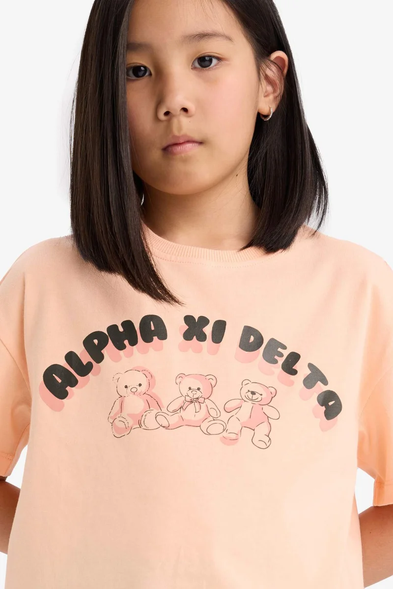 ديفاكتو Girl Relax Fit Crew Neck T-Shirt
