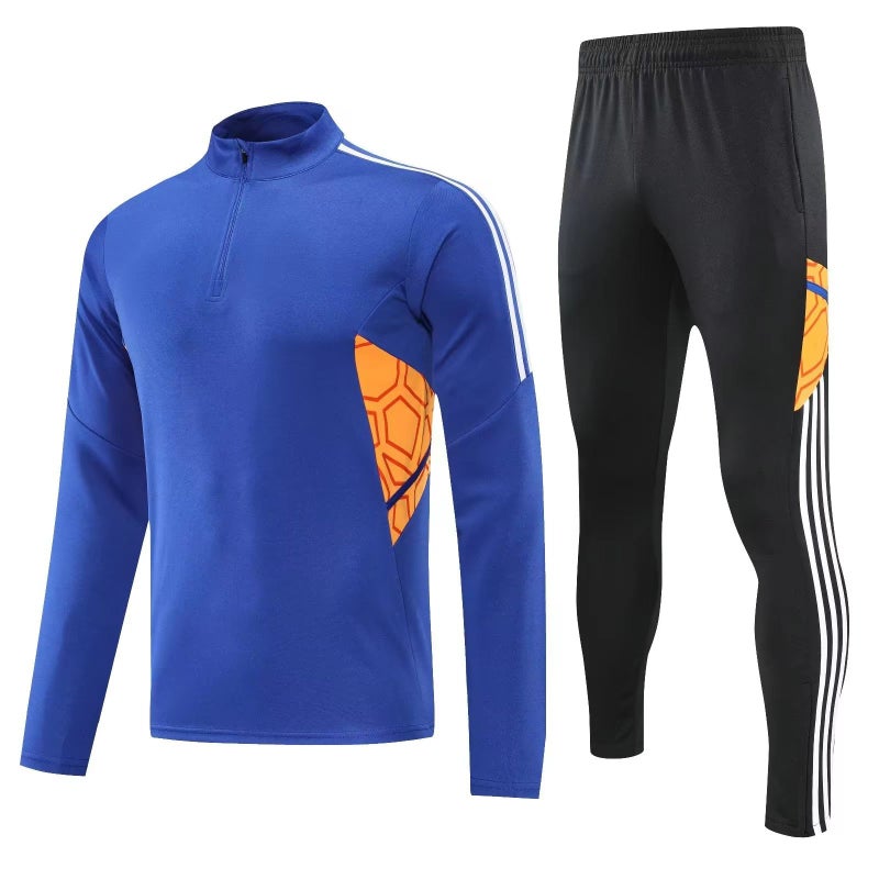 Generic Soccer Training Thick Jacket Warm Long-Sleeve Customizable 6005 Blue 