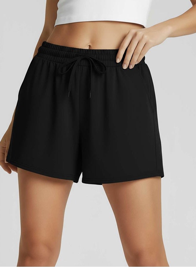 REALESSENTIALS 3 Pack: Athletic Lounge Shorts for Women - Jogging Workout Yoga Sweat Shorts with Pockets (Available in Plus Size) - Image 3