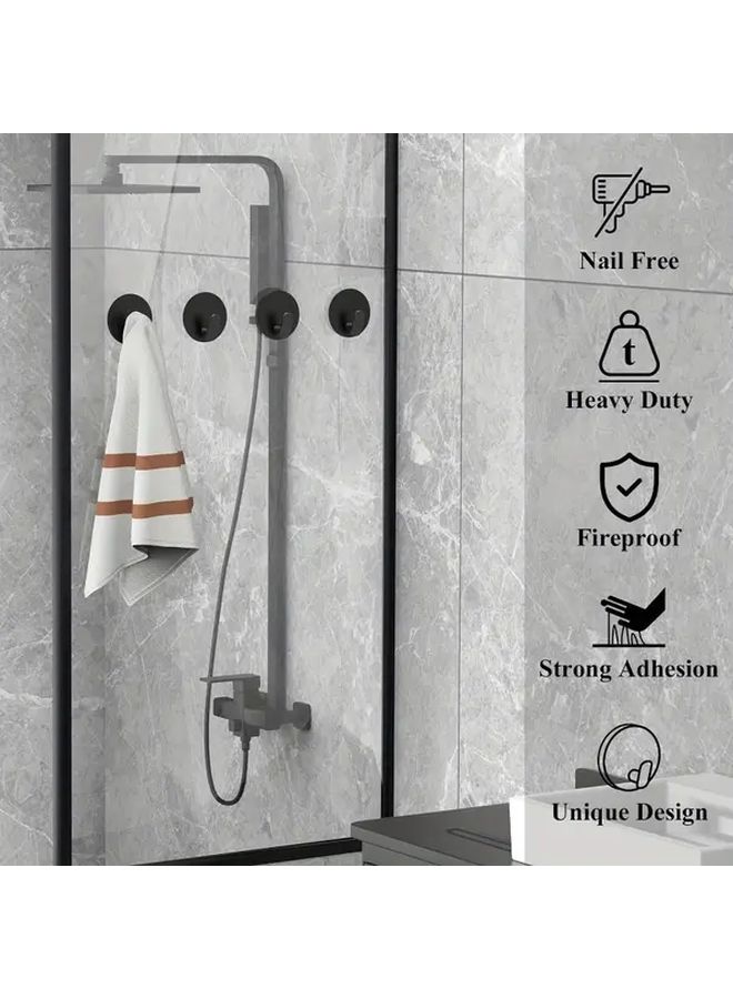 Heavy Duty Adhesive Bathroom Hooks 4pcs No Drilling Damage Free Removal Space Saving Storage - Image 3
