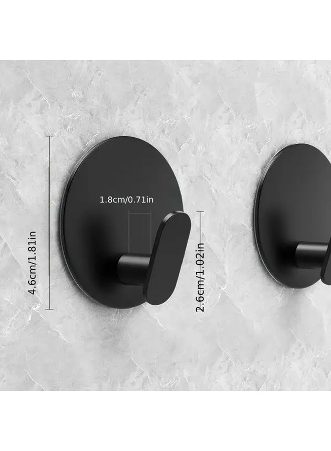 Heavy Duty Adhesive Bathroom Hooks 4pcs No Drilling Damage Free Removal Space Saving Storage - Image 2